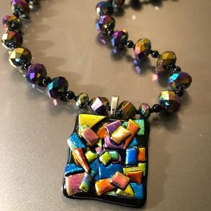 Rainbow Necklace and Earrings 3pc Set